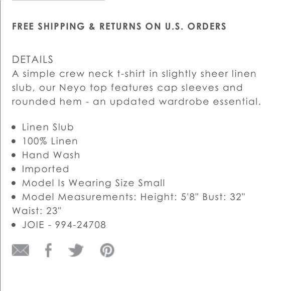 Joie Neyo Cap sleeve Linen T *Light Blue/Silver - Picture 5 of 5